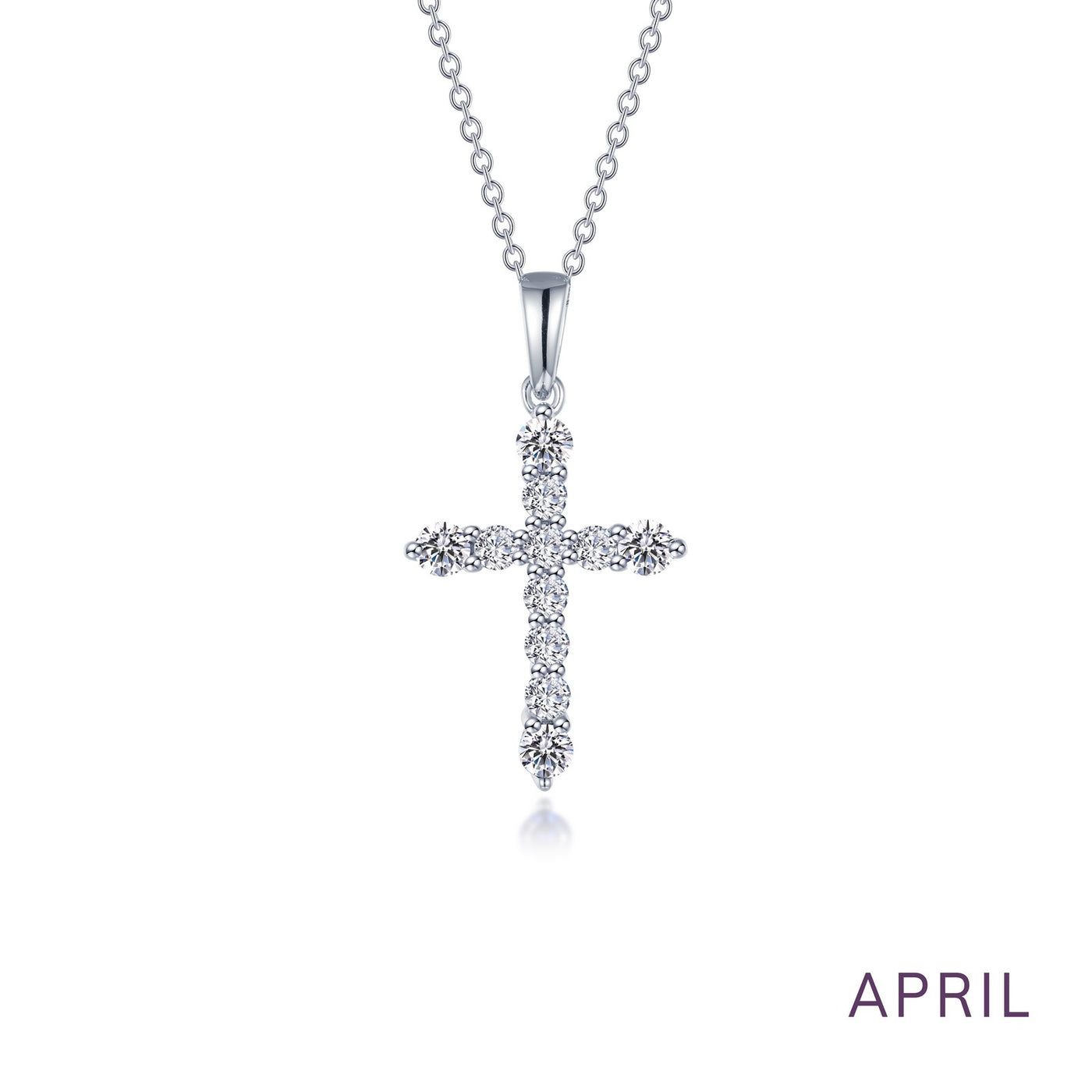 April Birthstone Cross Necklace