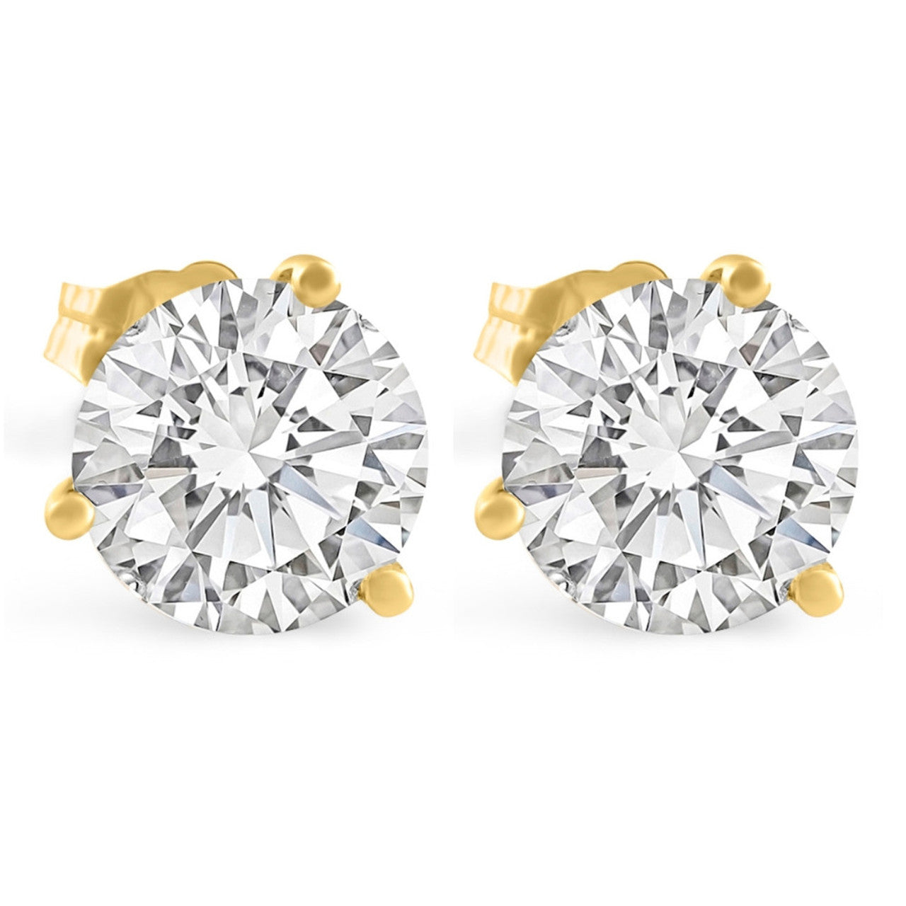 14KY .52 Cttw Round Diamond Stud Earrings