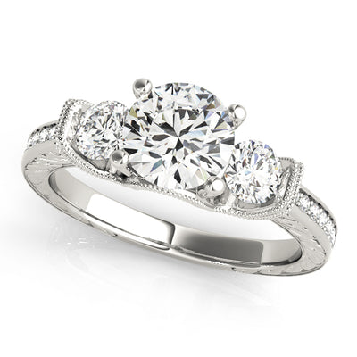 ENGAGEMENT RINGS 3 STONE ROUND