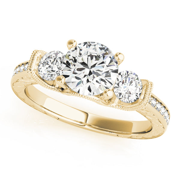 ENGAGEMENT RINGS 3 STONE ROUND