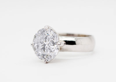 14KW 7.68 Ct Round Brilliant Diamond Solitaire Ring