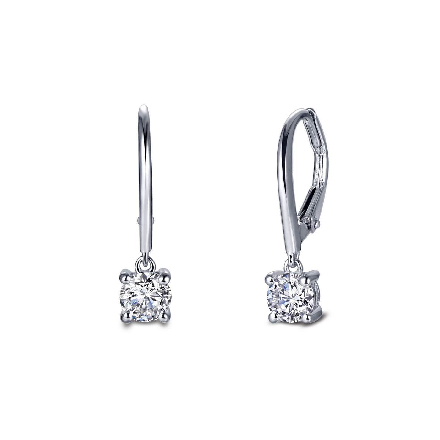 0.92 CTW Leverback Solitaire Drop Earrings