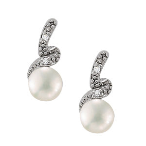 EARRING 6MM PEARL CENTER EARRING