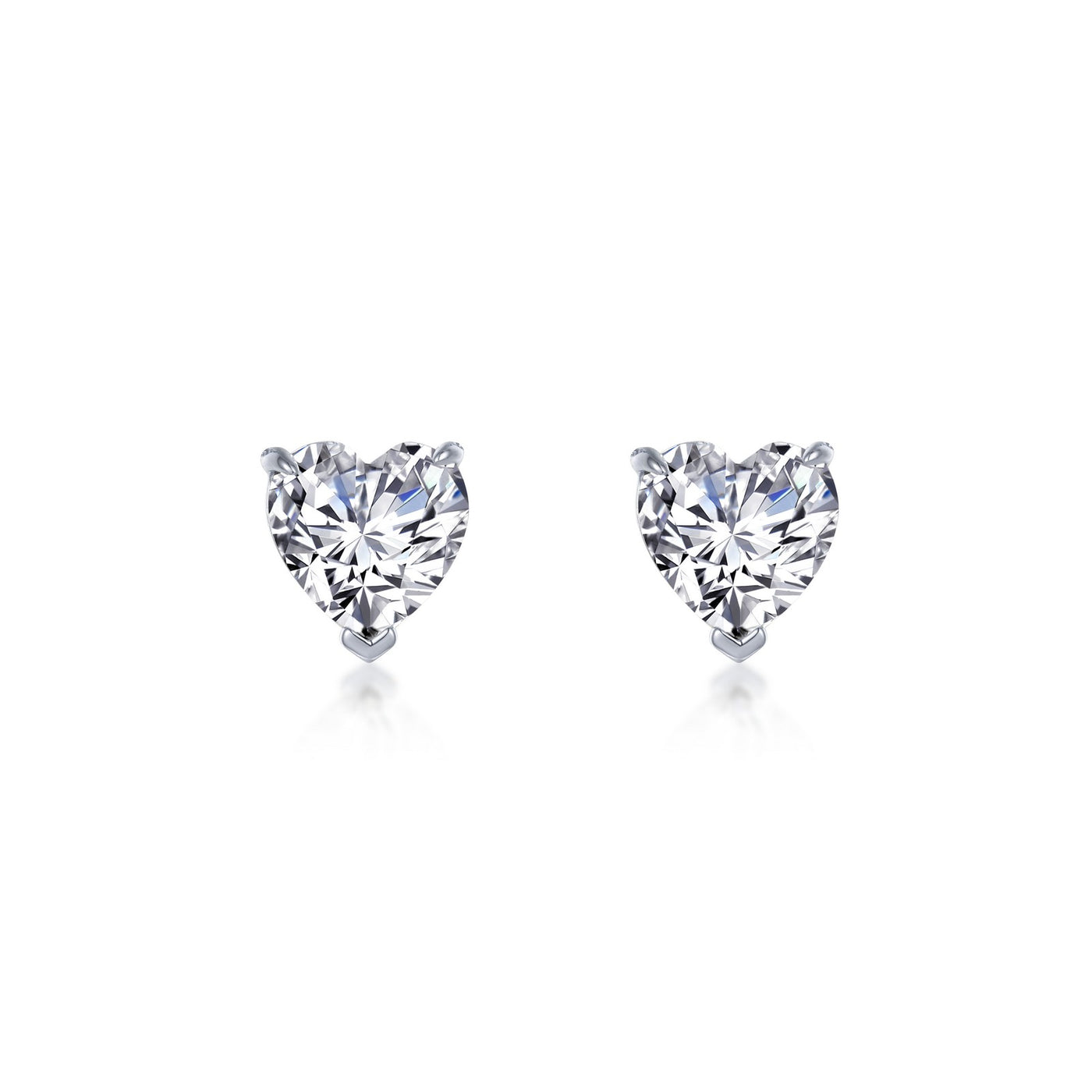 3.5 CTW Heart Solitaire Stud Earrings