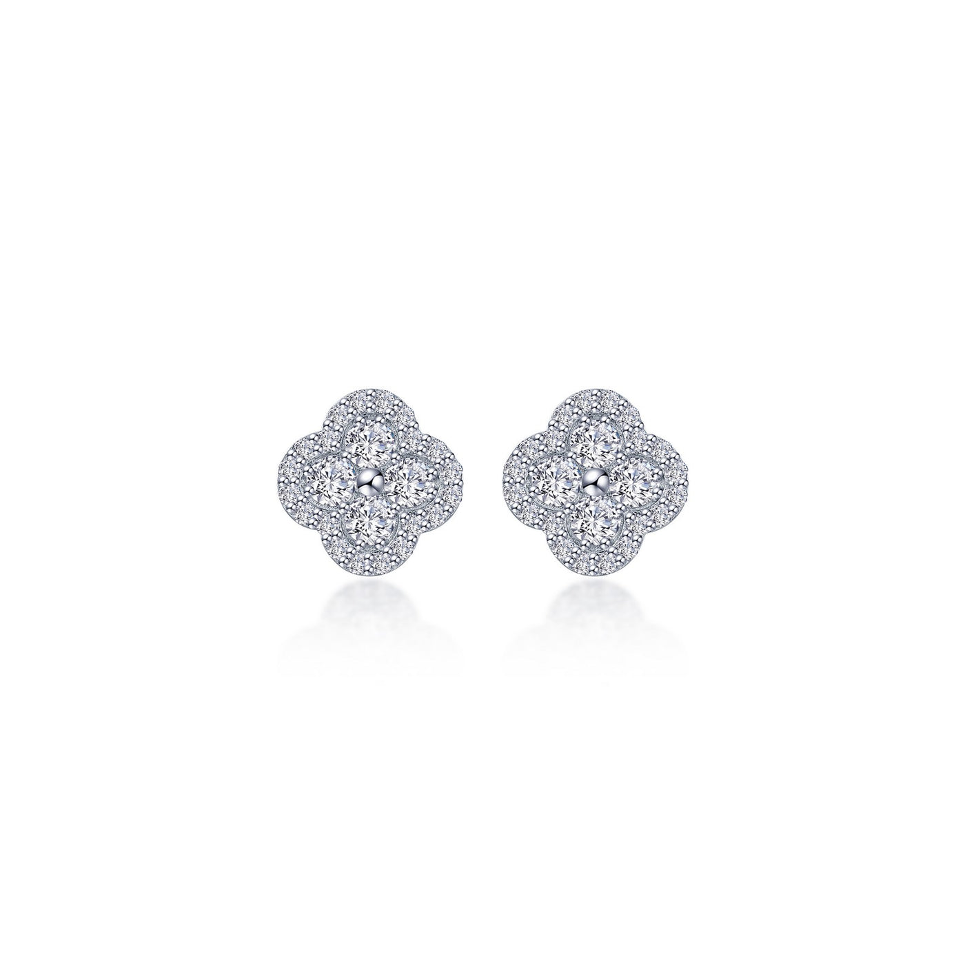 0.8 CTW Halo Stud Earrings