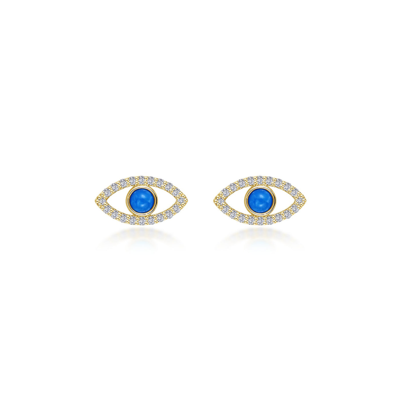 Reconstituted Turquoise Evil Eye Stud Earrings