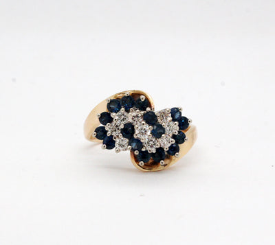 Estate 14KY .68 Cttw Sapphire and .27 Cttw Diamond Ring