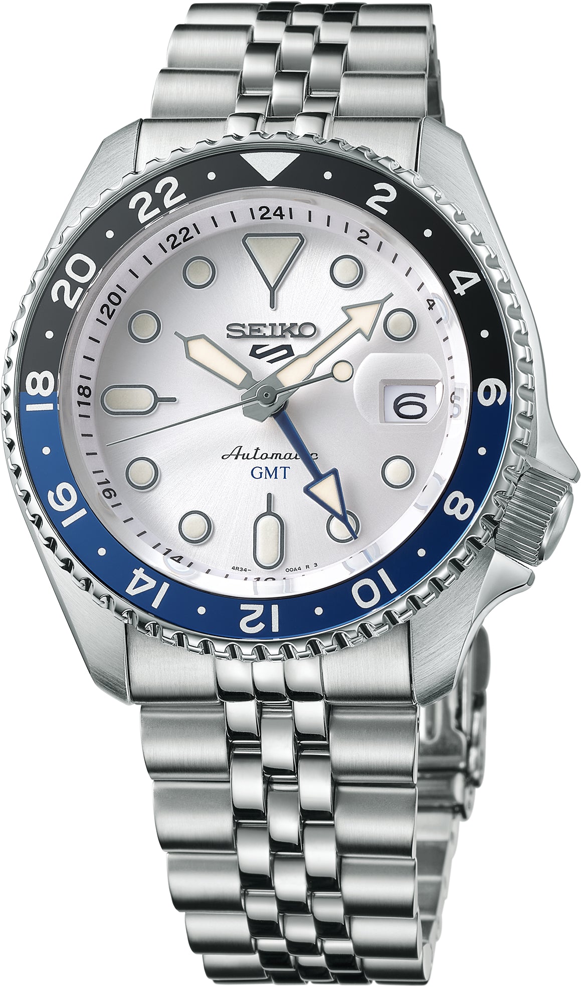 Gents Seiko 5 SSK033 Sports SS Automatic GMT Silver Dial Watch