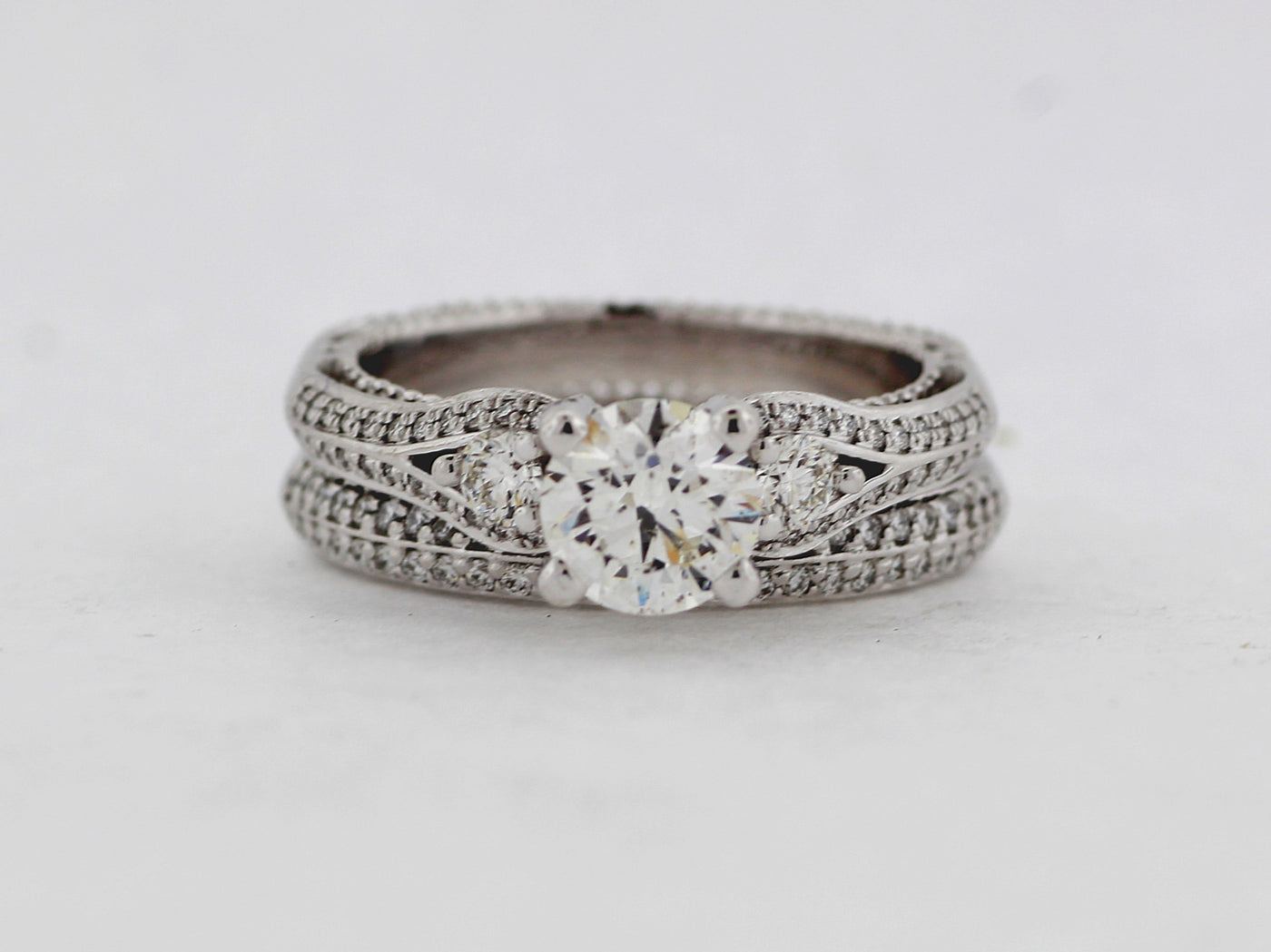 18KW 2.12 Cttw Diamond Wedding Set