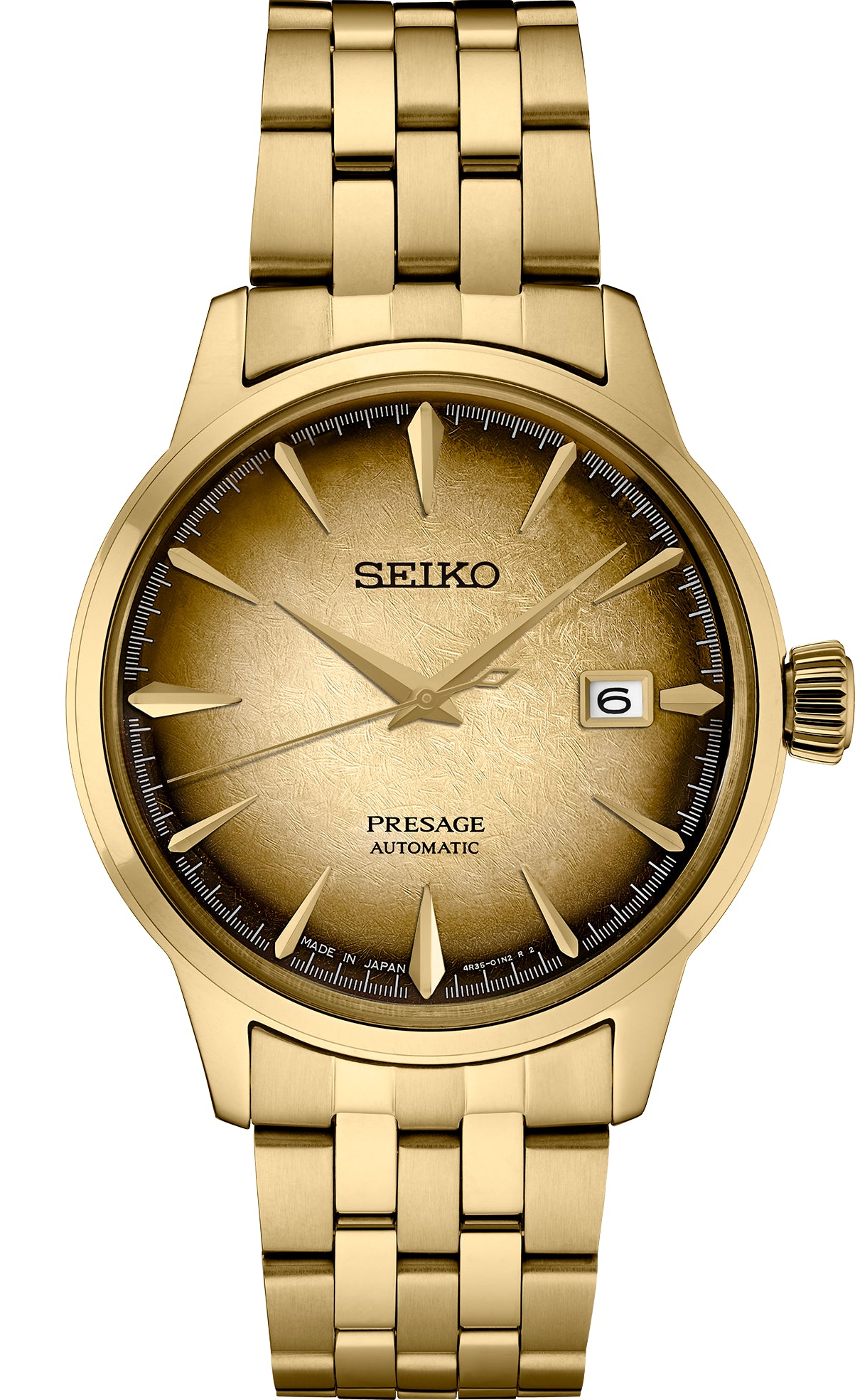 Gts Seiko Presage Cocktail Time SGP Automatic Gold and Brown Gradation