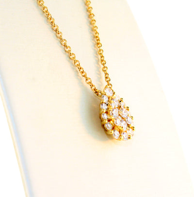 18KY Diamond Cluster Necklace