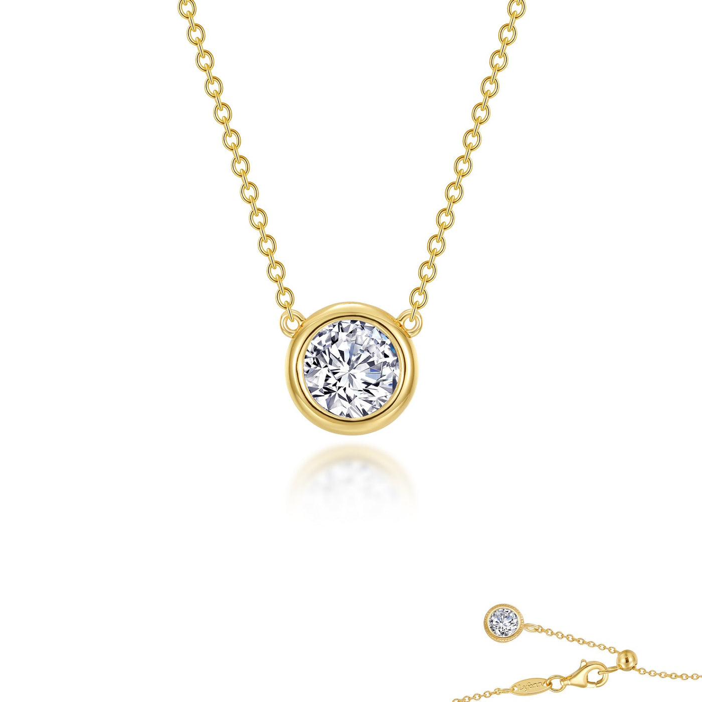 1.1 CTW Bezel-set Solitaire Necklace