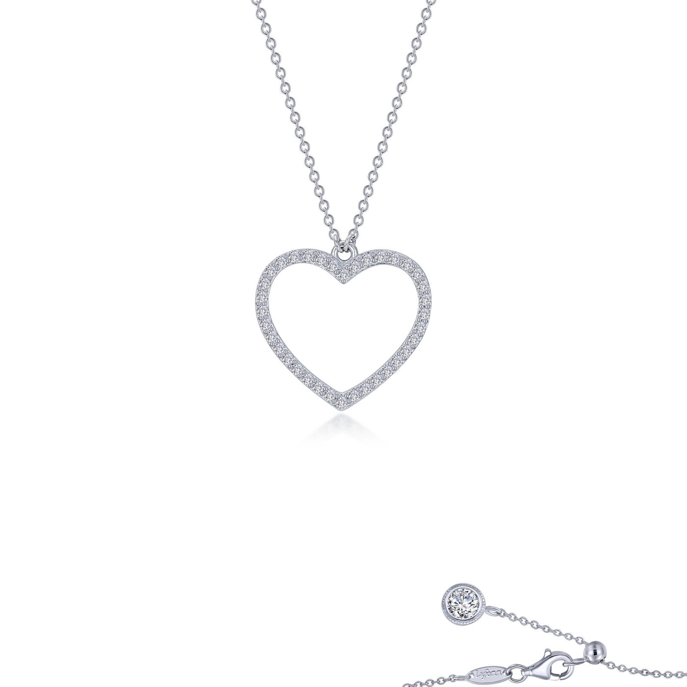 0.79 CTW Pave Open Heart Necklace