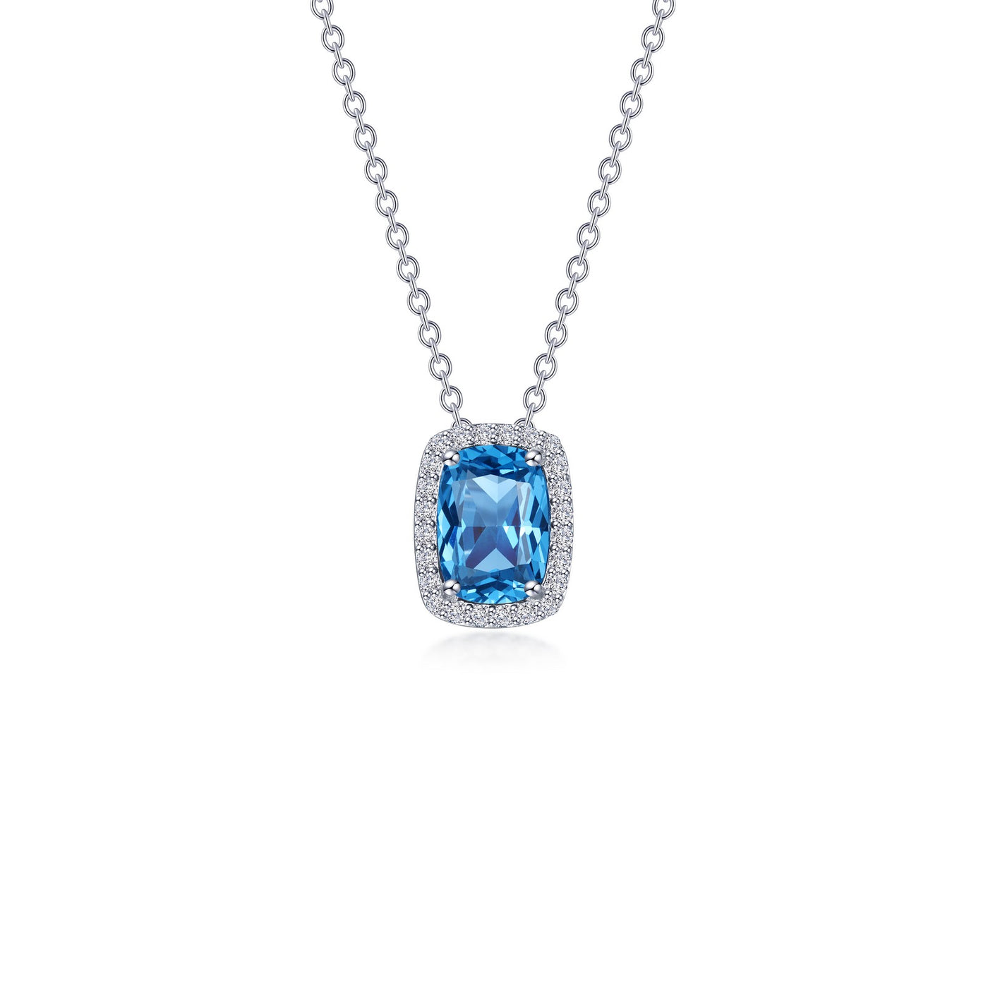 4.26 CTW Halo Cushion-Cut Necklace